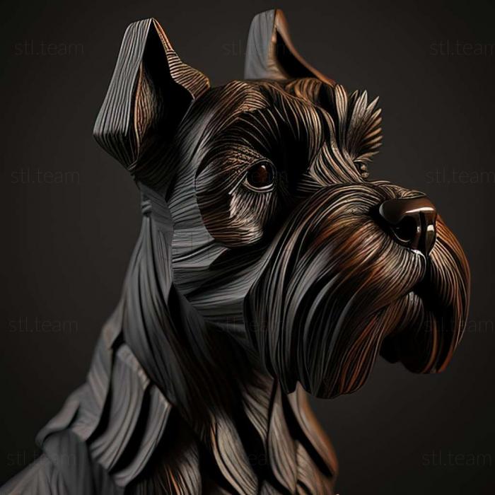 3D model Zwergschnauzer dog (STL)